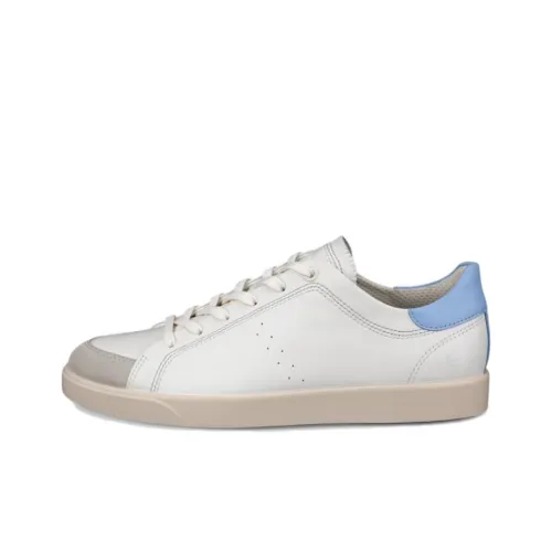 Ecco Street Lite Slip-Resistant Low-Top Skateboard Shoes Women's White Blue