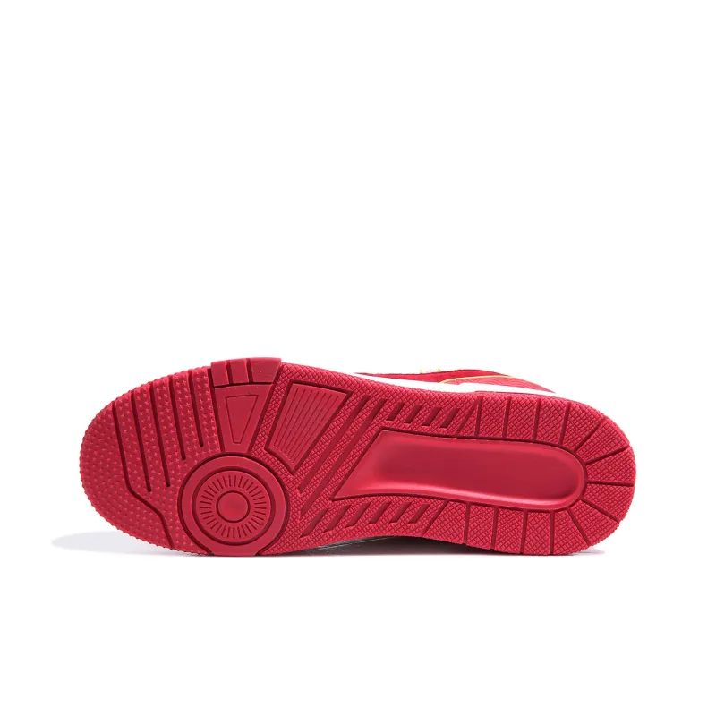 KFT Cloud Pattern Anti Slip And Wear Resistant Height Increasing Low Top Skateboard Shoes Unisex White Red-6