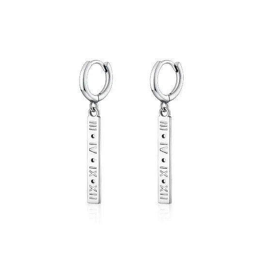 BKBU 925 Sterling Silver Needle Titanium Steel Earrings Unisex-0