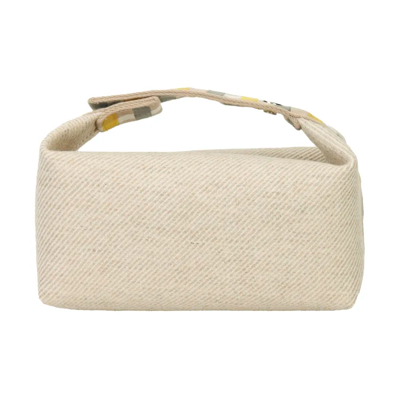 HERMES Bride a Brac Wool Storage Bags Toiletry Bags Small Size Unisex Beige-2