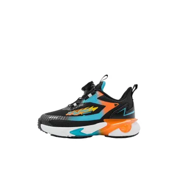 QIAODAN Anti Slip Wear Resistant Low Top Kids' Running Shoes Black/Dragon Flame Orange Children Aged 3 7 Years Old