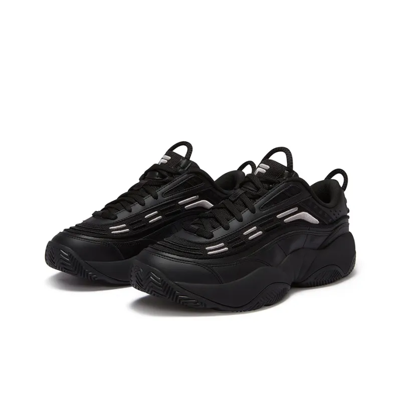 FILA FUSION Slip Resistant Low Top Vintage Basketball Shoes Men's Black-2