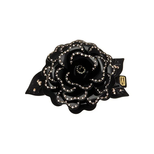 ALEXANDRE DE PARIS Black Rose 8cm Hair Clip Hair Accessories Headwear Women's-0