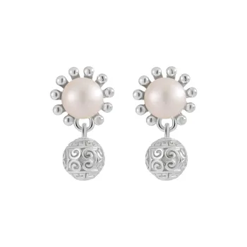 KiNGZiT S925 Silver Shell Pearl Stud Earrings Women's