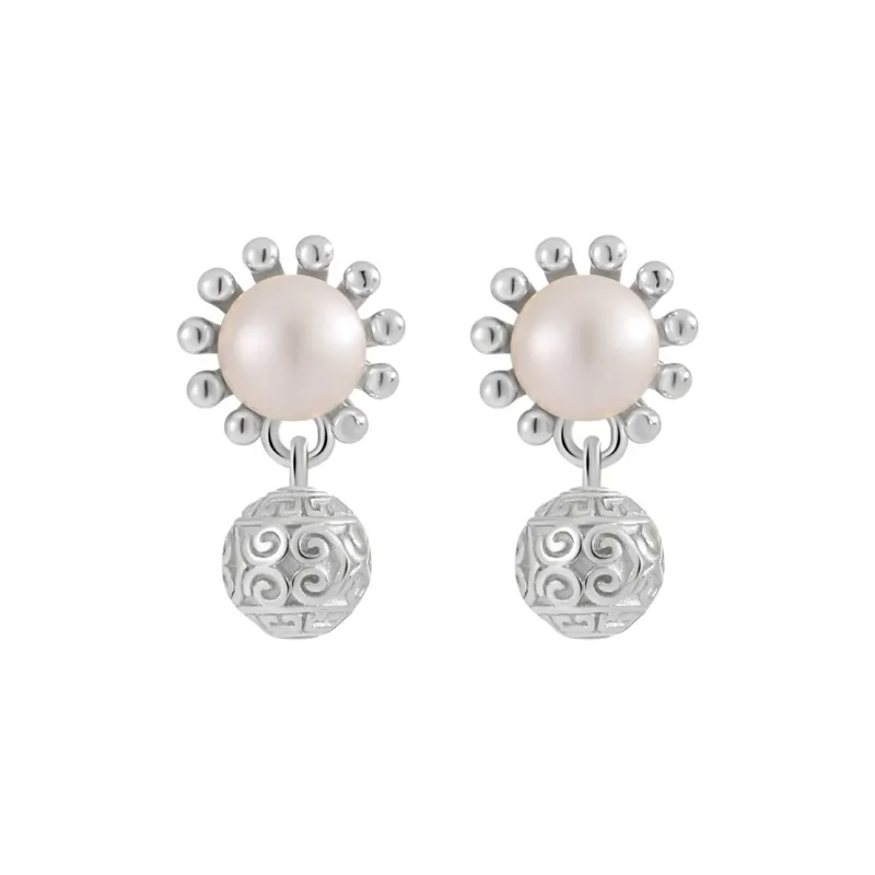 KiNGZiT S925 Silver Shell Pearl Stud Earrings Women's-0