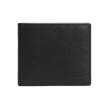 ELLE HOMME Cow Head Leather Wallets Regular Men's Black