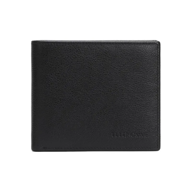 ELLE HOMME Cow Head Leather Wallets Regular Men's Black-0