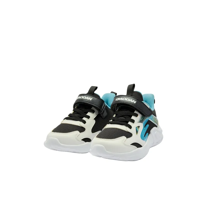 QIAODAN Anti Slip Wear Resistant Low Top Kids Lifestyle Shoes Black/Jordan White Children Aged 3 7 Years Old-2