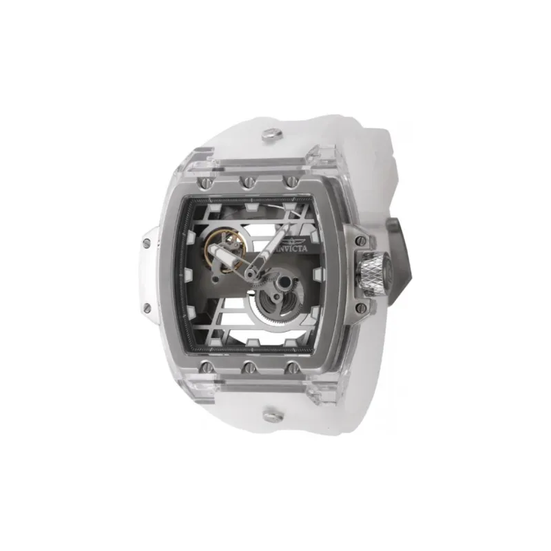 INVICTA Wrist Watch Automatic Mechanical Movement Stainless Steel Silicone Strap 54.6mm Cut-Out Dial Men's Watches-0
