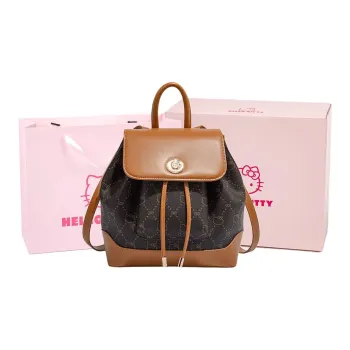 MESUCA Sanrio Hello Kitty Series PU Backpack Small Size Women's Khaki/Ecru/Dark Coffee