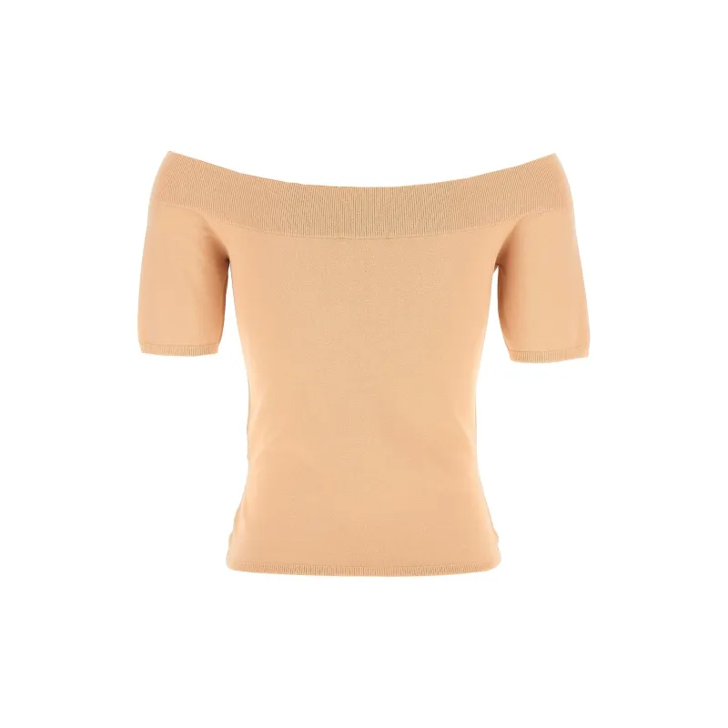 Alexander McQueen Off Shoulder Short Sleeved Top-1