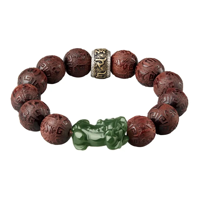 Yi Mingju Small Leaf Red Sandalwood Bracelets Unisex-5