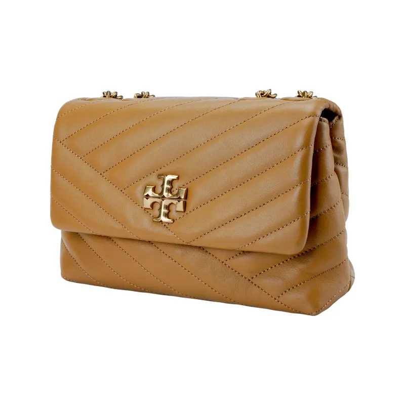 TORY BURCH Kira Leather And Chain Shoulder Strap Shoulder Bag, Crossbody Bag Trumpets Women's Almond Brown-1