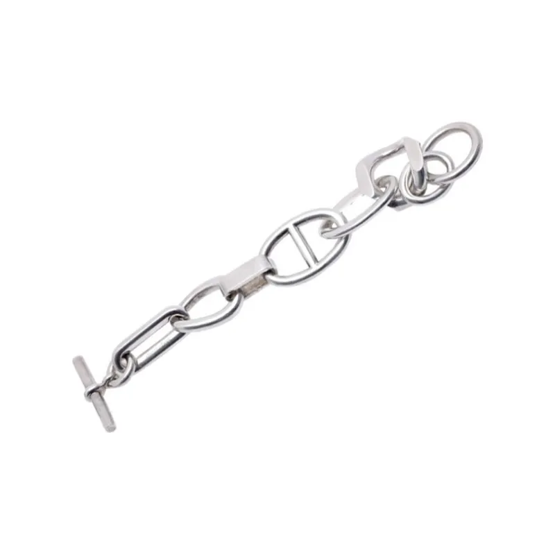 HERMES 925 Sterling Silver Bracelets Men's Silver-2