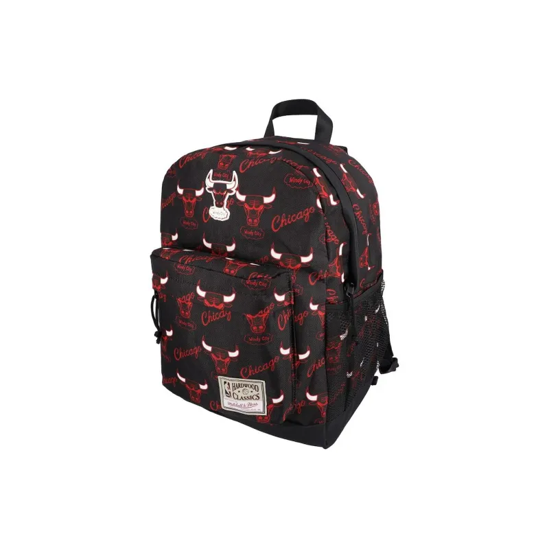 NBA Mitchell & Ness Collaboration Chicago Bulls Polyester Backpack Unisex Black & Red-0