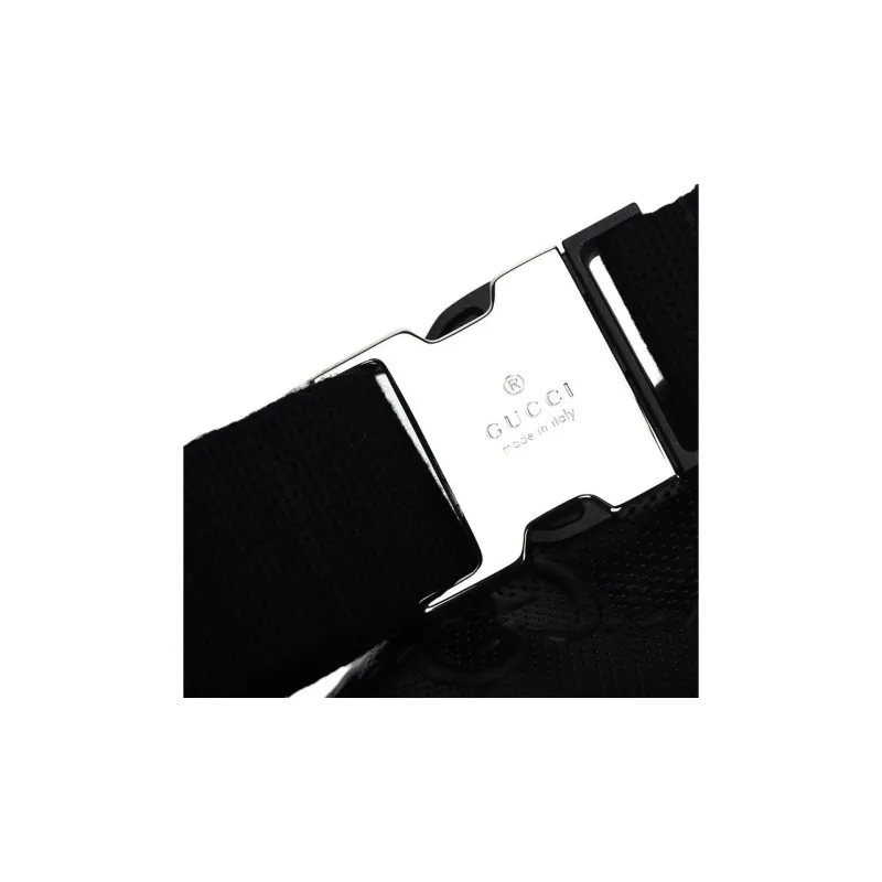 GUCCI Leather Sling Bag, Fanny Pack Medium Size Unisex Black-4