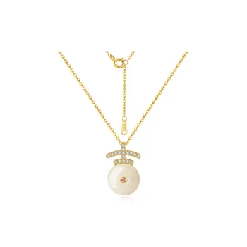 Andaozi Natural Hetian Jade Necklace Pale Greenish White Jade Unisex