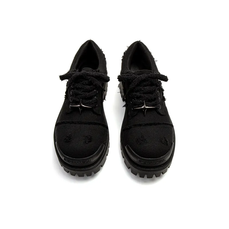 1997K Anti Slip And Wear Resistant Height Increasing Low Top Casual Shoes Unisex Black-2