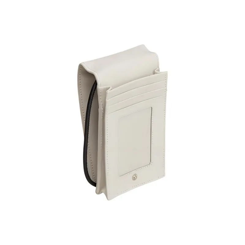 Y 3 Leather One Shoulder Crossbody Cell Phone Pouch Unisex Talc-3