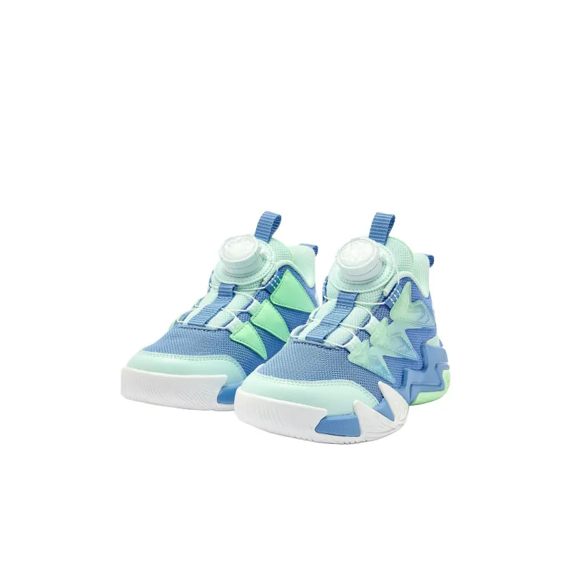 QIAODAN Anti Slip Wear Resistant Low Top Children's Basketball Shoes Blue Children Aged 3 7 Years Old-2