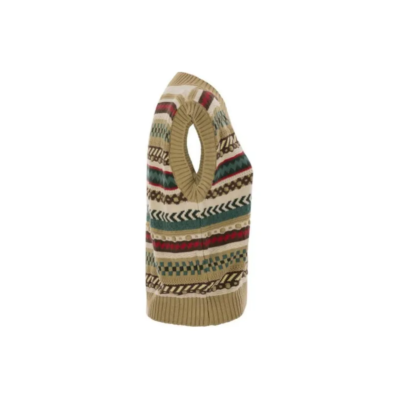 WEEKEND MaxMara Vicino Striped Knit Waistcoat-2