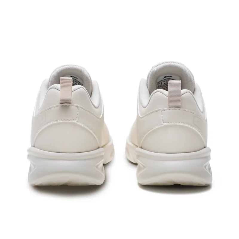 XTEP Wear Resistant Water Resistant And Warm Low Top Casual Running Shoes Women's White Sand Gray-4