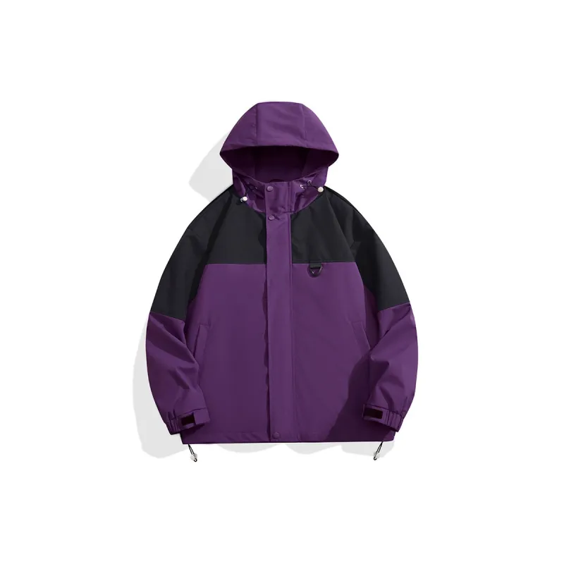 Yalu Water Resistant Windproof UV Protection Windbreaker Jacket Unisex Coffee-6