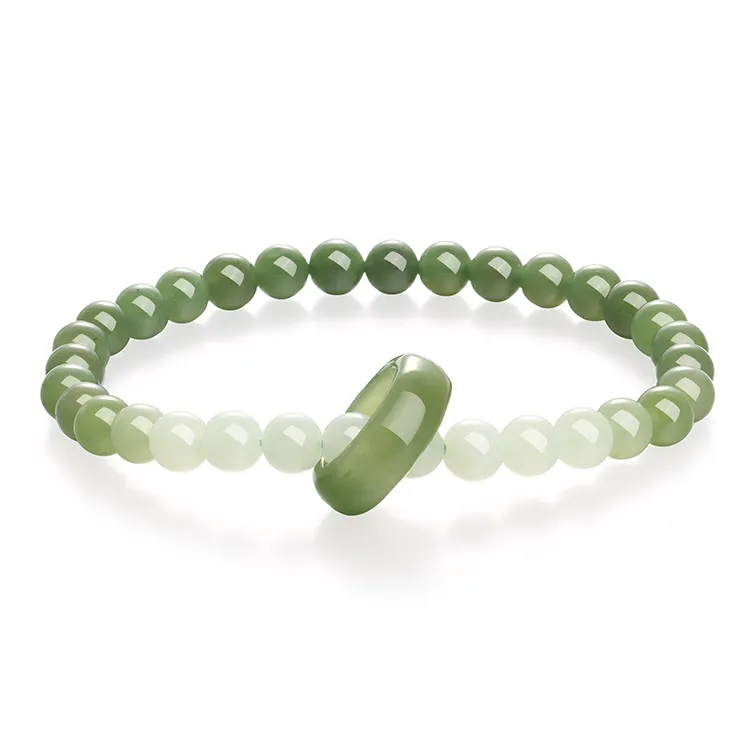 JINLIUFUJIXIANG Hetian Jade Bracelets White Jade/Pale Greenish White Jade Unisex-0