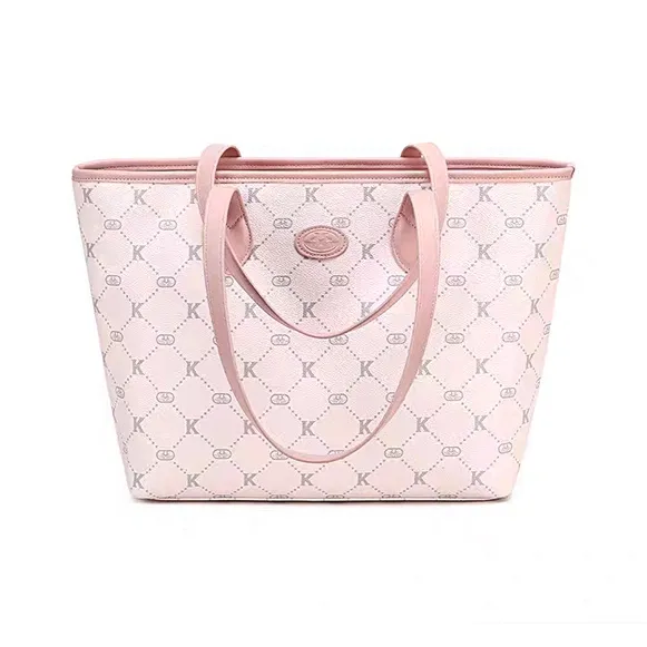 Vigno Synthetic Leather One Shoulder Bag Tote Shopping Bag Regular Women's Pink/Blue-5