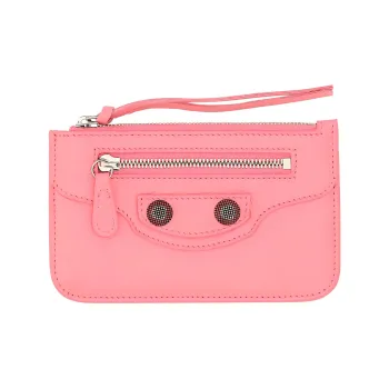 Balenciaga Le Cagole Leather Card Holder Women's Pink