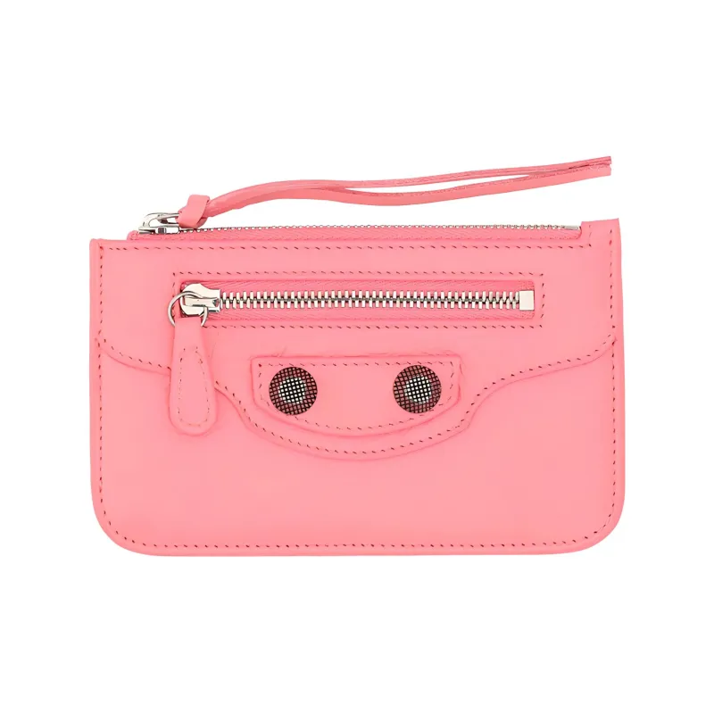 Balenciaga Le Cagole Leather Card Holder Women's Pink-0