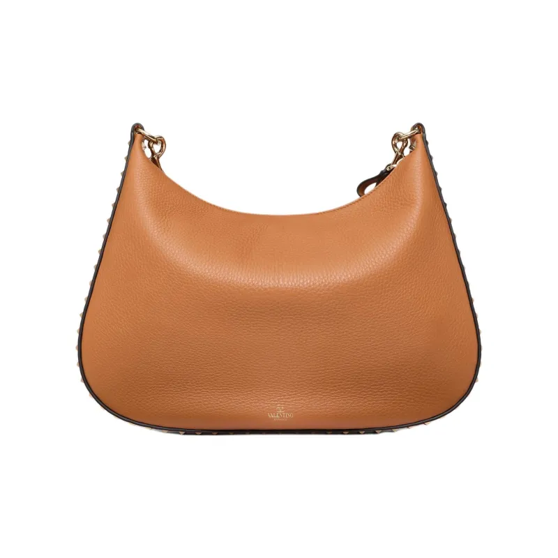 Valentino GARAVANI Calfskin Shoulder Bag Trumpets Women's Almond-3