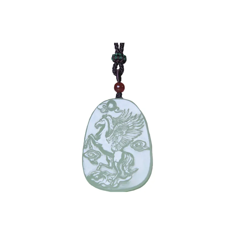 Ingenuity Hetian Jade Necklaces Pale Greenish White Jade Unisex-0
