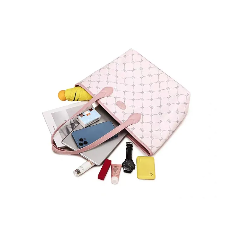 Vigno Synthetic Leather One Shoulder Bag Tote Shopping Bag Regular Women's Pink/Blue-7