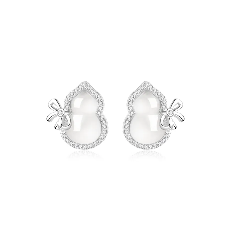 MOLADY S925 Silver Stud Earrings Women's-0
