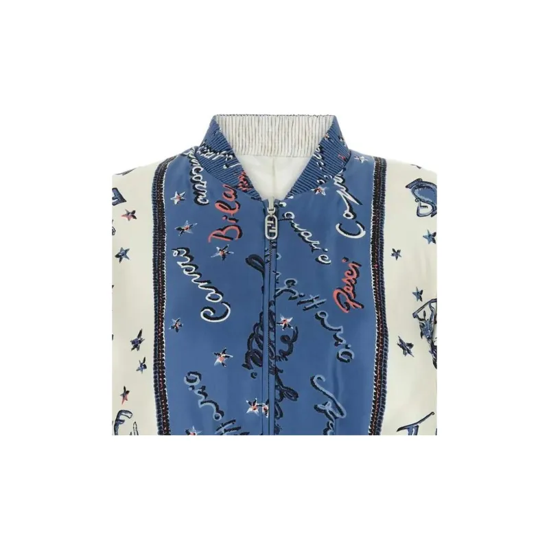 FENDI Astrology-motif Silk Bomber Jacket-2