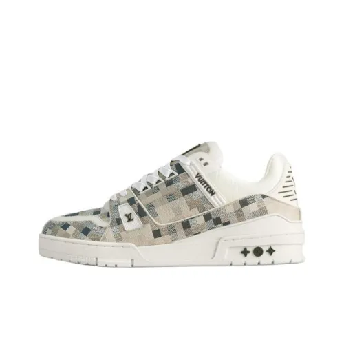 LOUIS VUITTON Trainer High Top Skateboard Shoes Men's White