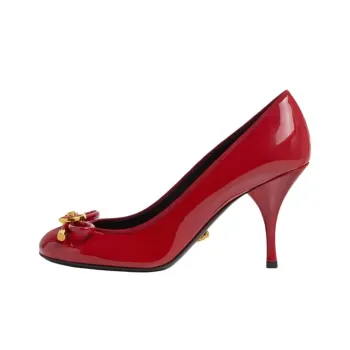 VERSACE Opera Bow Slim Heel High Heels 8.5cm Women's Red