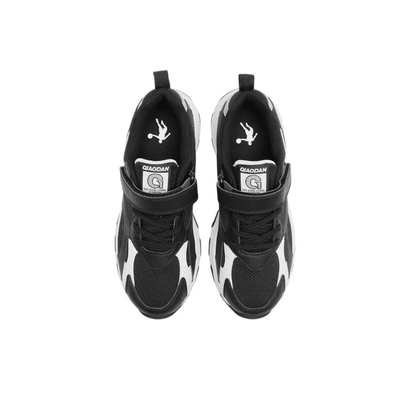 QIAODAN Anti Slip Wear Resistant Low Top Kids Lifestyle Shoes Black/Jordan White Teenagers-3