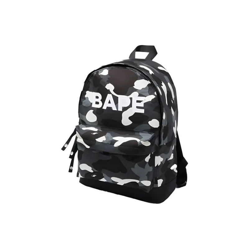 A BATHING APE Nylon Fabric Backpack Regular Unisex Green Camouflage-0