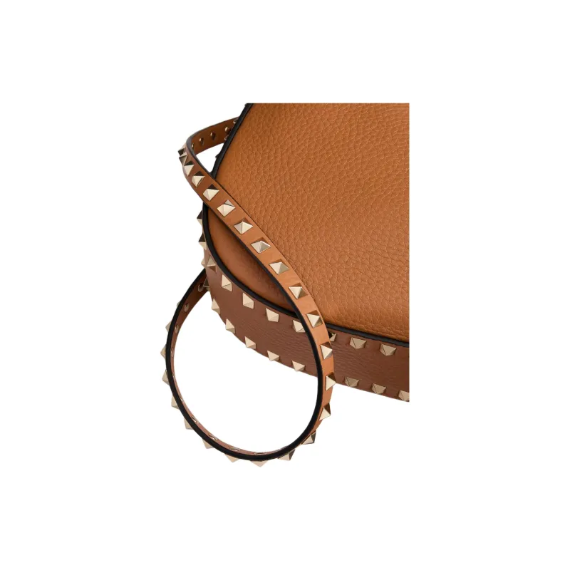 Valentino GARAVANI Calfskin Shoulder Bag Trumpets Women's Almond-5