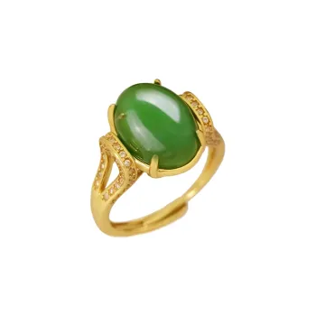 CHIC ZONE Hetian Jade Rings Jasper Women's