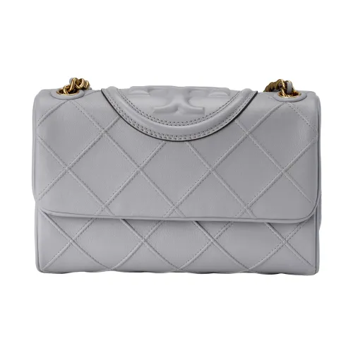 TORY BURCH Fleming Sheepskin Shoulder Bag, Crossbody Bag Small Size Women's Bay Gray