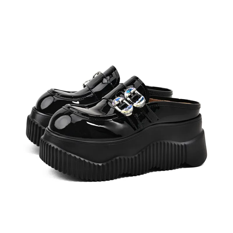 KMD Rhinestone Quiet Abrasion Resistant Closed Toe Slippers Women's-6