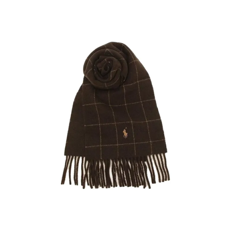 Polo Ralph Lauren Wool Nylon Knit Scarves Men's Brown-1