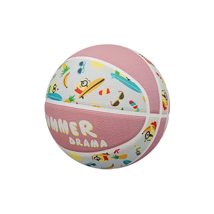 SIPAKESPORT x MINIONS Rubber Basketball Pink/White Print Size 4 Size 5 Ball Training Unisex-3