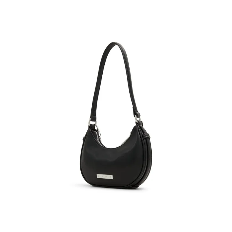 ALDO Artificial Leather Crescent Bag Crossbody Bag Medium Size Women's Black-1