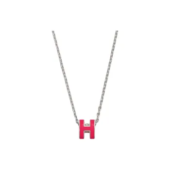 HERMES Metal Necklaces Women's Mexican Pink