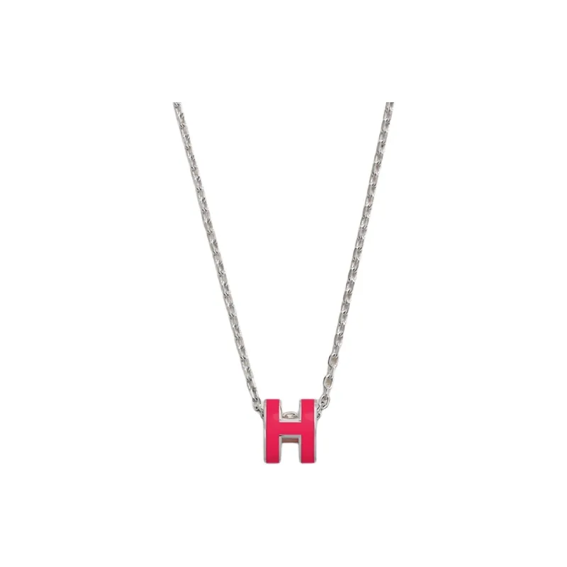 HERMES Metal Necklaces Women's Mexican Pink-0