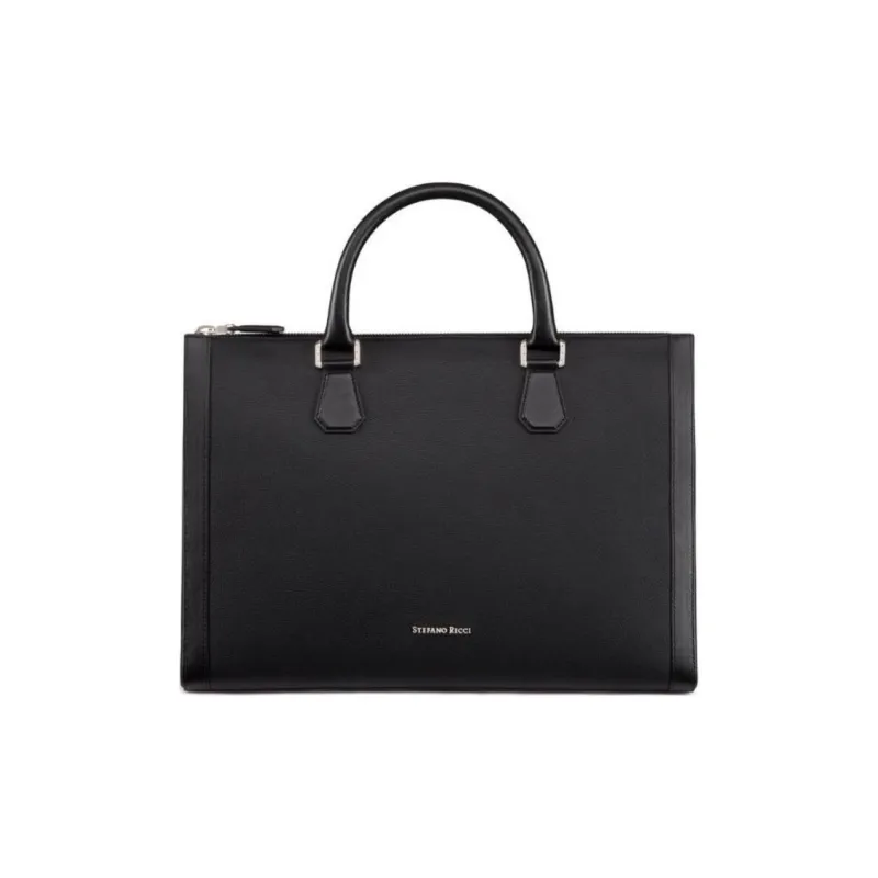 STEFANO RICCI Calfskin Briefcases Men's Black-0